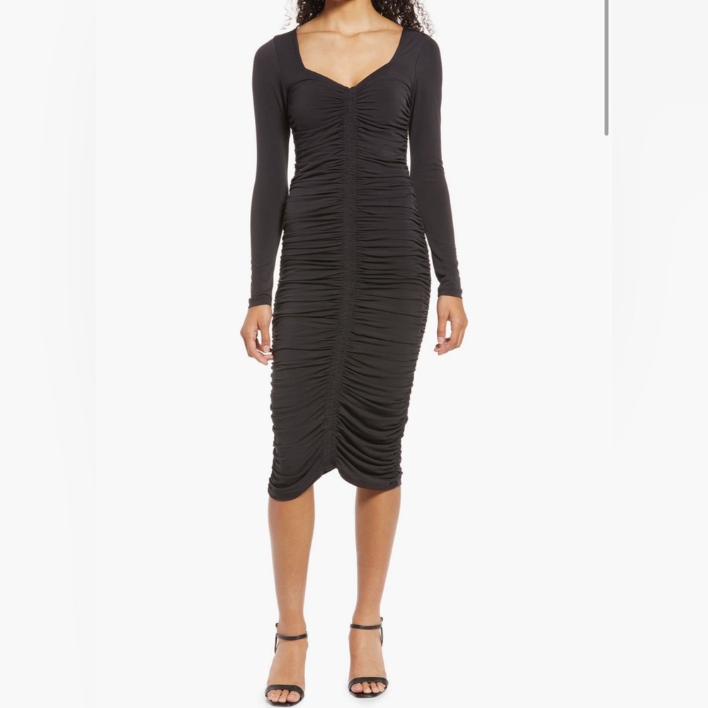 Rachel Parcell Ruched Long Sleeve Bodycon Dress